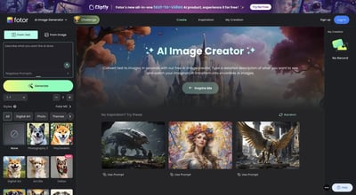 Fotor's AI Image Creator preview